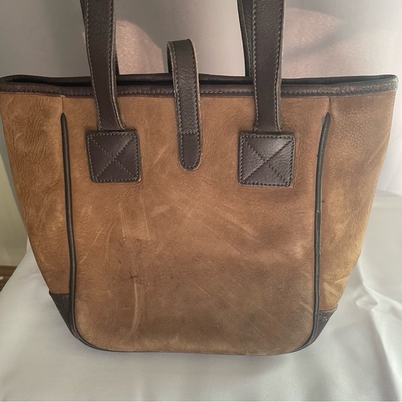 Vintage Dooney & Bourke Bucket Shoulder Hobo Tote Handbag Purse BROWN Suede - Picture 5 of 15